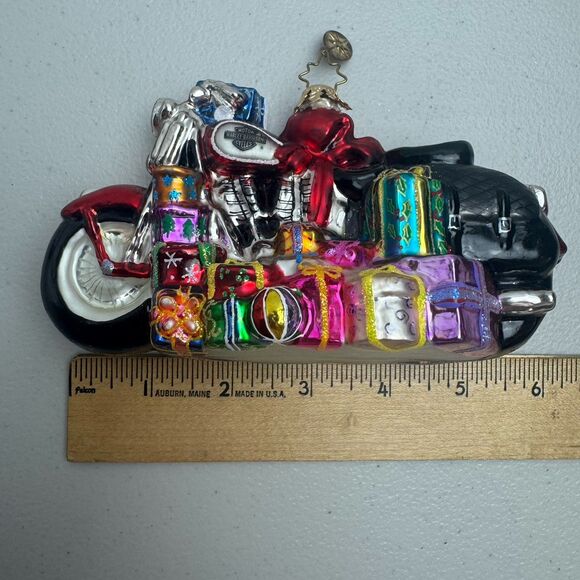 Christopher Radko Harley Davidson Motorcycle DECK THE HARLEY Christmas Ornament - Picture 10 of 11